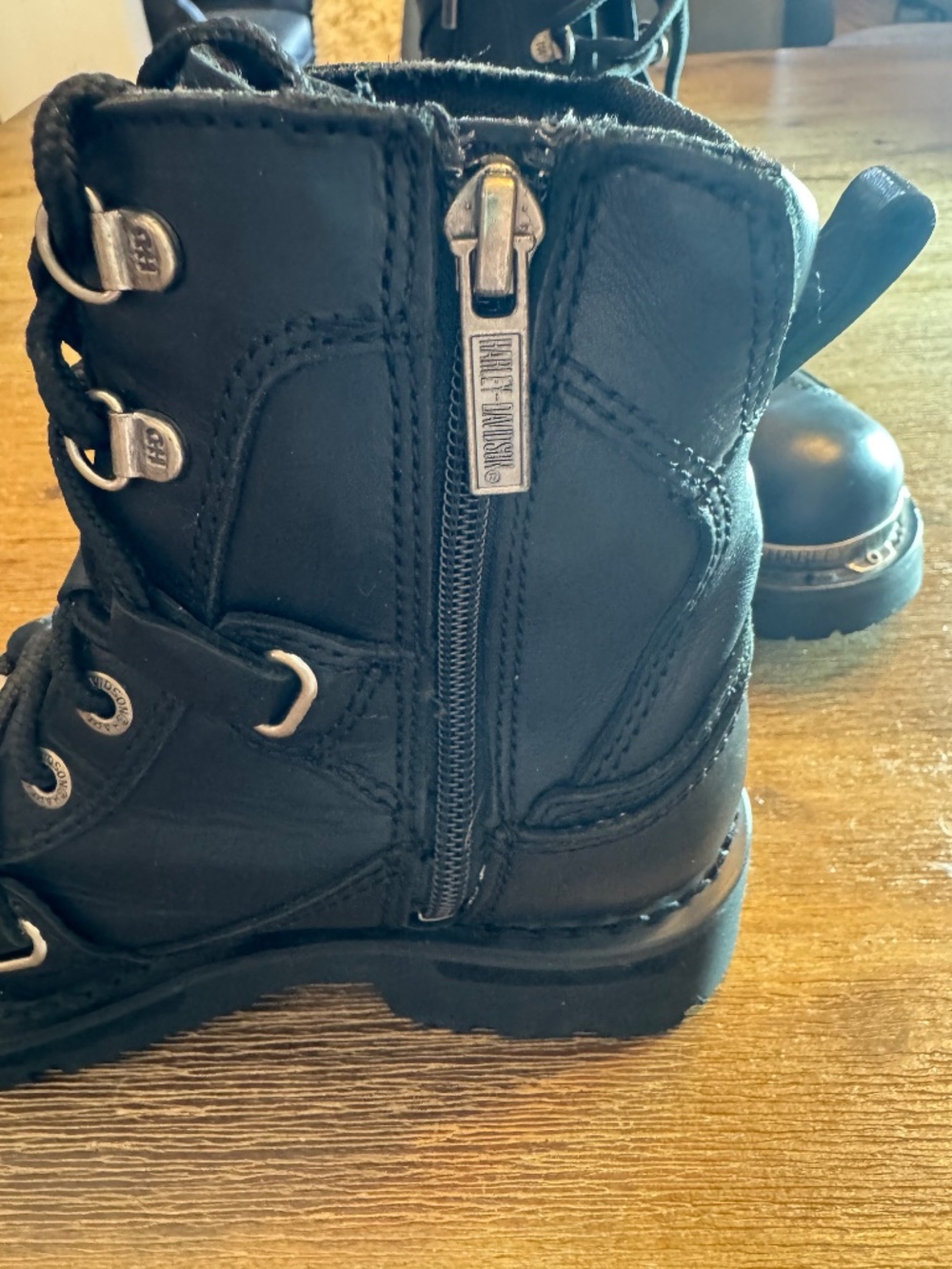 NEW Harley-Davidson El Paso Women's Black Leather Boots Sz US 5 UK3 EUR35 NWOB - Picture 5 of 13
